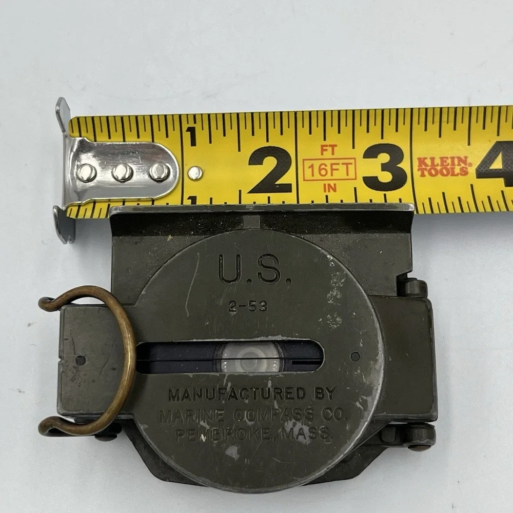 1953 Korean War Lensatic Magnetic Marine Compass Co Pembroke, Mass Marine Corp